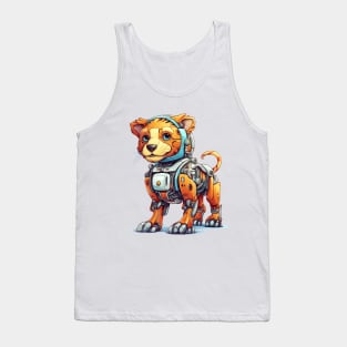 Cartoon lion robots. T-Shirt, Sticker. Tank Top